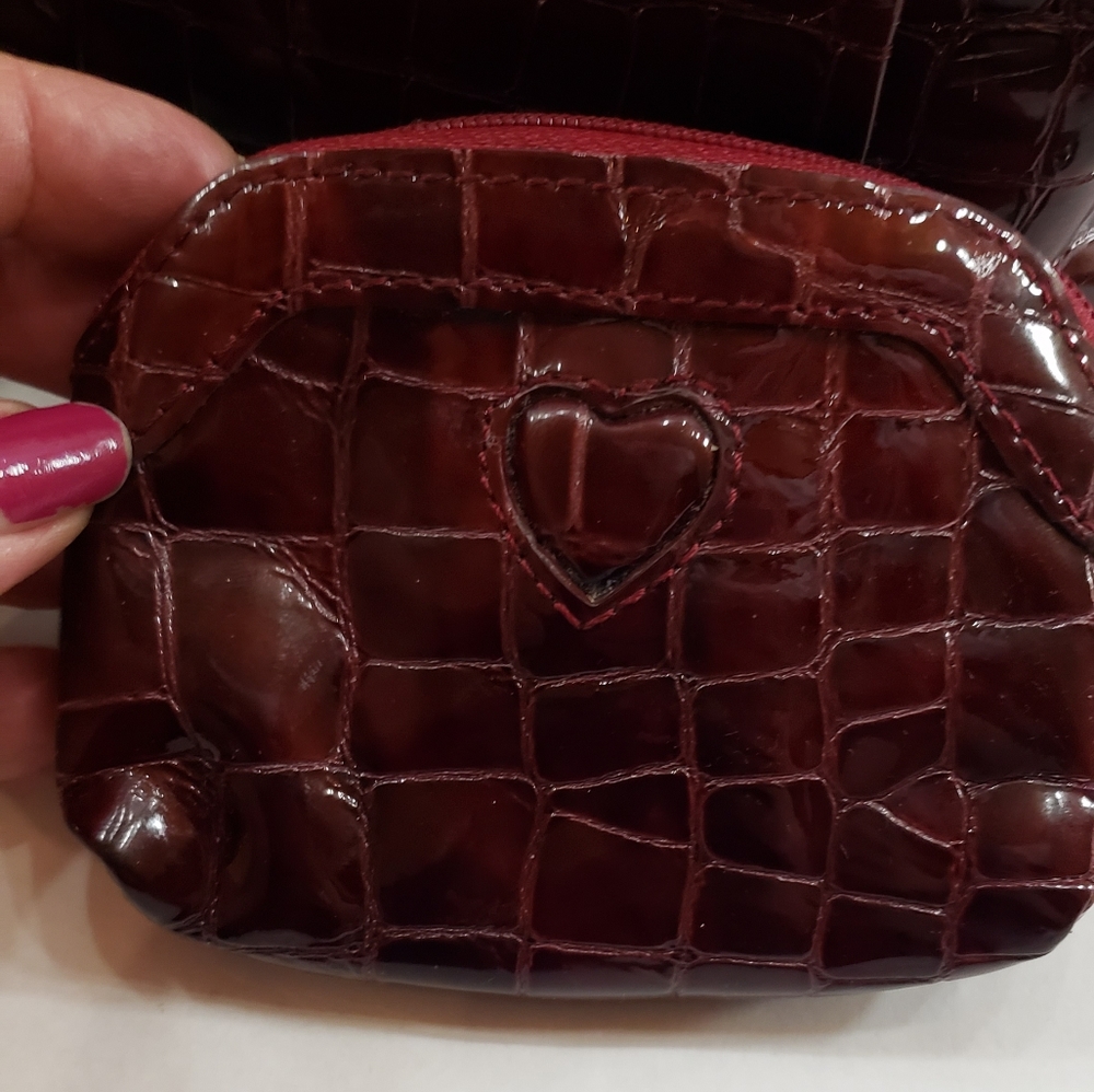 Sold Brighton Dark Red/Burgundy Croc Purse + Bonus - Picture 8 of 8